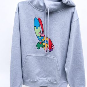 The Colour Hop Hoodie – Grey Rabbit Puzzle Hoodie