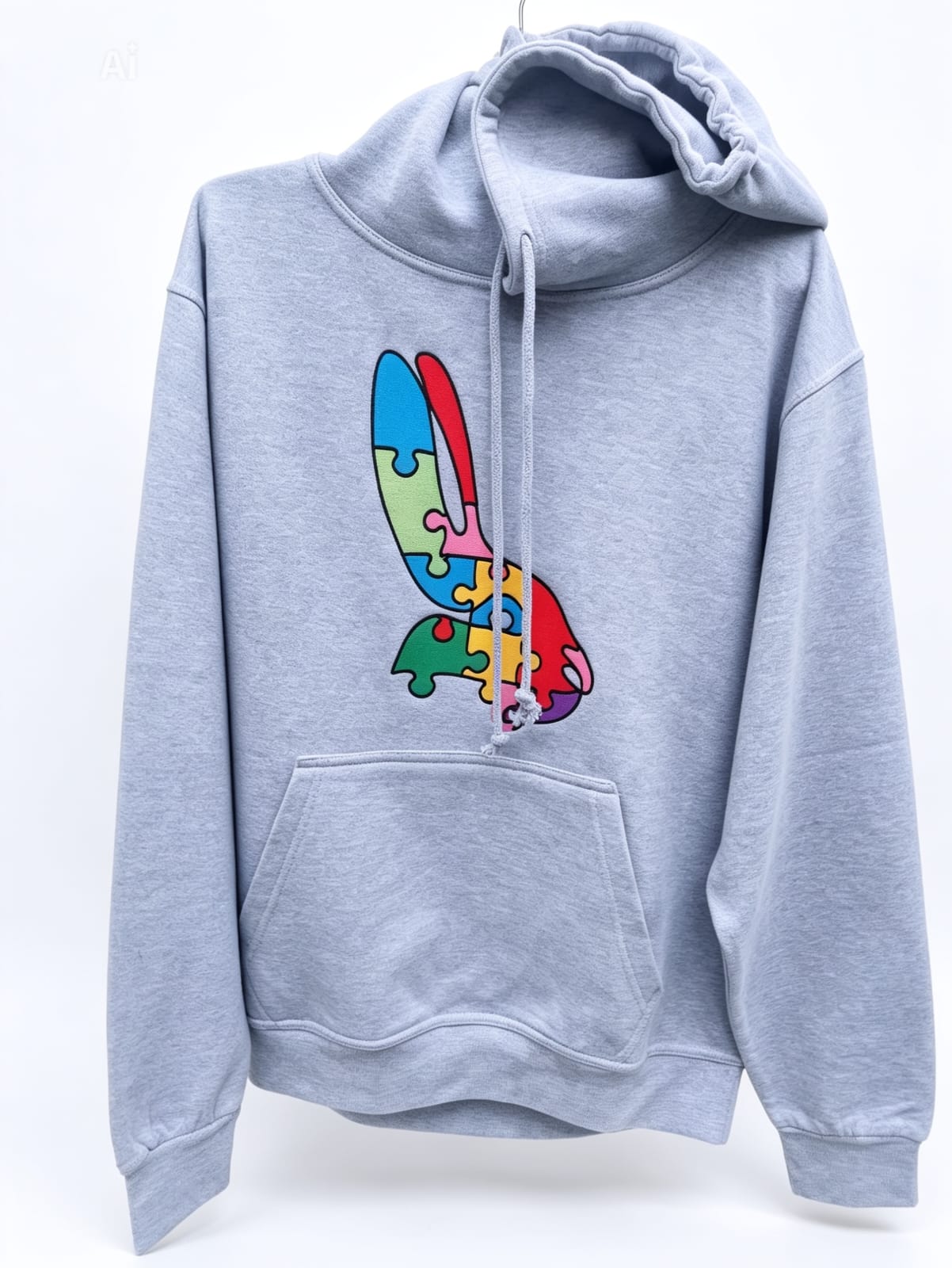 The Colour Hop Hoodie – Grey Rabbit Puzzle Hoodie
