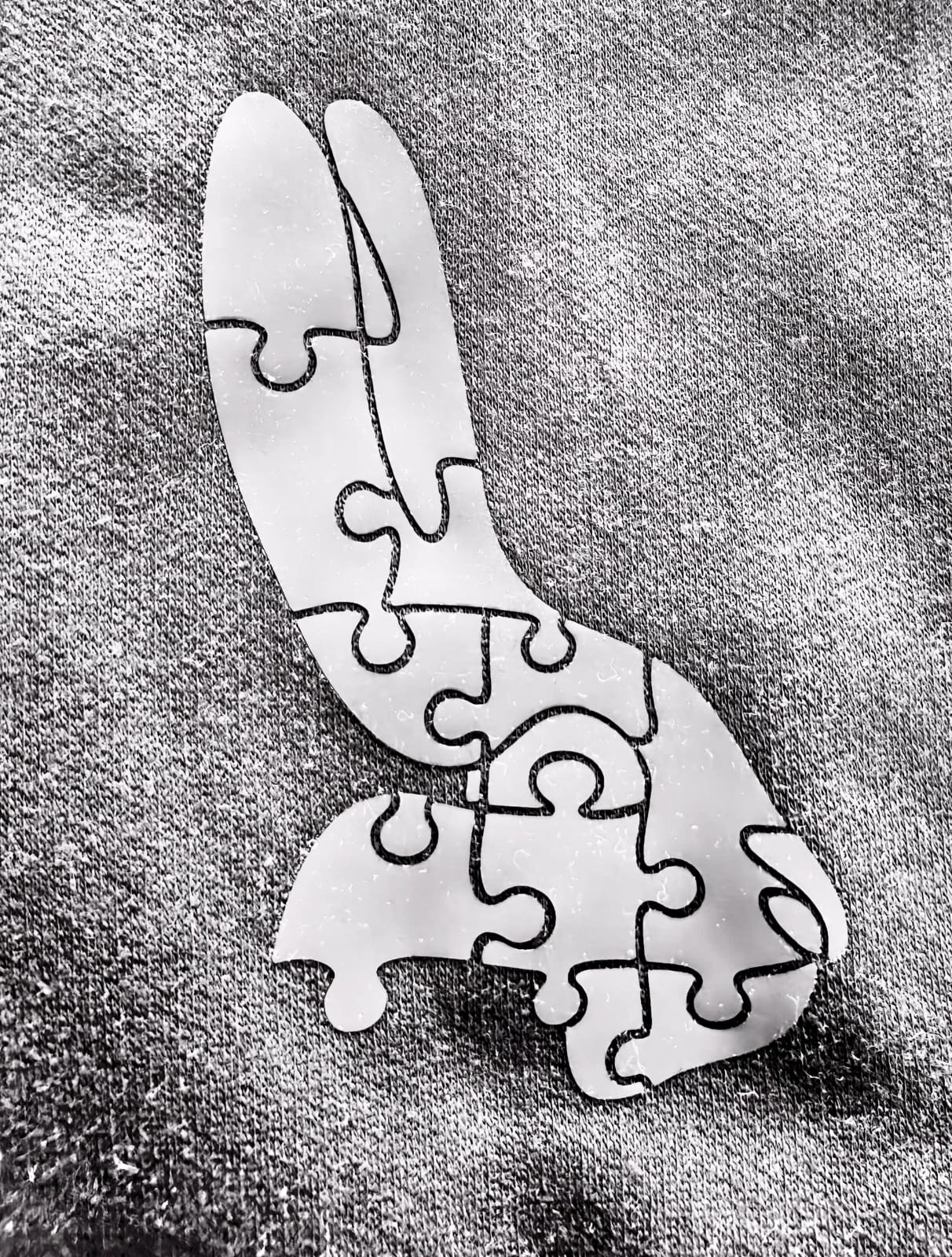The Ghost Puzzle Crew – Monochrome Rabbit Sweatshirt